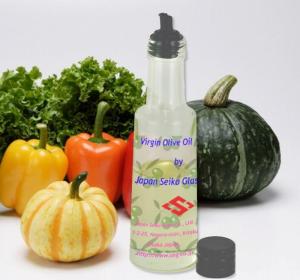 Wholesale caps: Japanese Special Kitchen Olive Oil Glass Bottle with Easy Pour Cap 200ml Glass Bottle