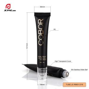 Wholesale hand cream tube: 10ml Black Single Roller Ball Cosmetic Tube for Eye Cream Eye Serum Massage Cream