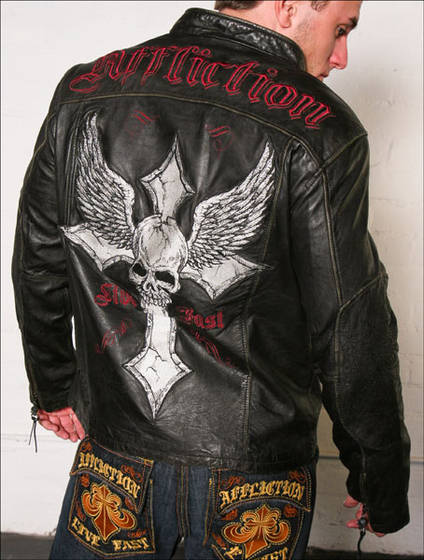 Affliction Live Fast Leather Jacket in Black(id:4024198). Buy ...