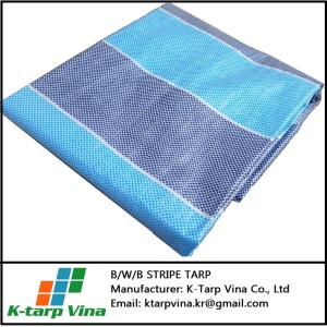 Wholesale korea quality: B/W/B Stripe Tarpaulin Sheet/Roll/Canvas , Light Duty, Korea Standard, Best Quality, Best Price