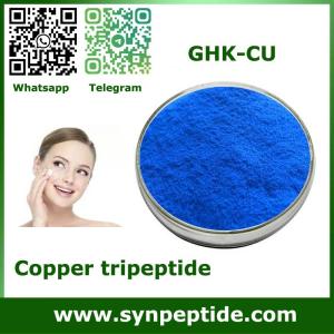 Wholesale Cosmetic Raw Materials: GHK-cu 99% Blue Powder High Quality Peptide