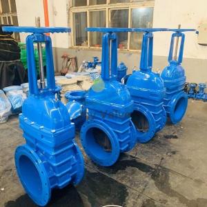 Wholesale gland packing valve packing: DN400 Big Size BS DIN OS&Y Rubber Seat Rising Stem Gate Valve