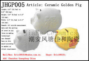 Golden Ceramic Pig
