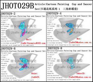 Cartoon Painting Cup and Saucer Set(Triangle shape)