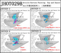 Cartoon Painting Cup and Saucer Set(Triangle shape)