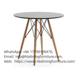 Wholesale flat glass processing: MDF Dining Table Coffee Wooden Legs Round DT-M01