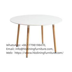 Wholesale contemporary furniture: MDF Tabletop Beech Wood Legs Round Dining Table DT- M06