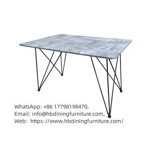 Wholesale machining metal serv: Metal Tube Legs MDF Top Square Dining Table DT-M53