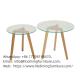A Set of Tempered Glass Wood Leg Tea Table DT-G15
