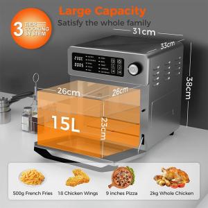 Wholesale multifunctional glass machine: HYSapientia Air Fryer Ovens 15L with Rotisserie Mini Oven