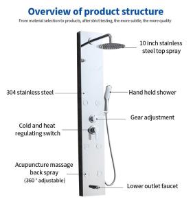 Wholesale steel panel: Stainless Steel Waterfall Shower Head Shower Panel System