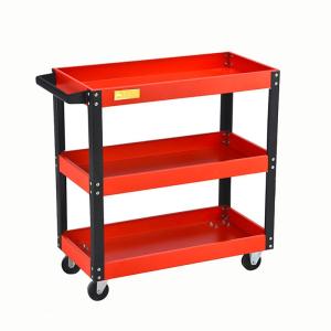Wholesale swivel casters wheels: Hot Selling 3 Layer Rolling Metal Tool Trolley Transport Cart