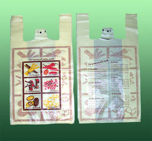 Wholesale bag handle: LDPE White Printed Plastic Shopping Bag/Promotion Bag/Merchandise Bag/Die Cut Handle Bag