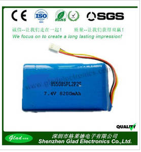 Wholesale rechargeable 3.7v battery: High Energy 3.7v Li-ion Polymer Rechargeable Li Polymer Battery 7.4v 8200mah for Digital Device
