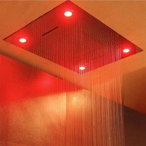 Wholesale Shower Sets: Chromotherapy Shower Set Four Function  LED Shower Head Bathroom Stainless Steel Shower System