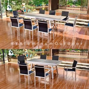 Wholesale outdoor furniture: Leisure Modern Furniture Rectangular Extendable Outdoor Dining Table Set