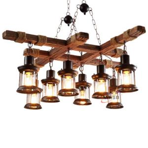 Wholesale hanging led lights: Maso Lighting LED Ceiling Light Cross Shape Chandelier Pendant Lights Wood Hanging Lamp
