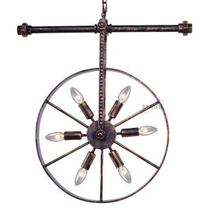 Wholesale industrial lamps: Vintage Wheel Chandelier Light Industrial Pendant Hanging Lamp Fixture