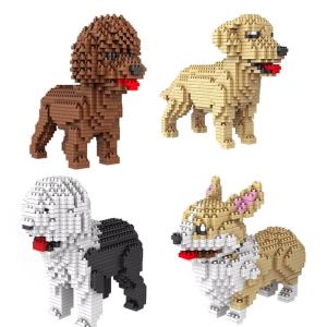 Wholesale Building Blocks: Small Granule Building Block Cool Puzzle Leisure Assembly Toy Dog Animal SERIE03