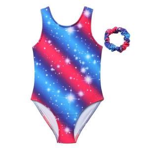 Wholesale kids clothes: 4th of July Sparkly Stars Stripes Leotard