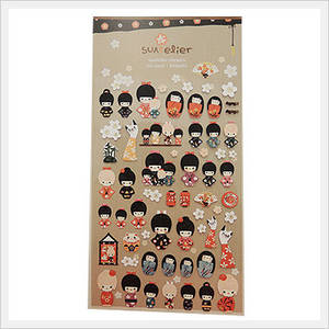 Wholesale decorate diary notes: Sticker (Kokeshi)