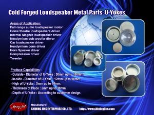 Wholesale high precision parts: High Quality Neodymium U YOKE Speakers Part Made in Taiwan