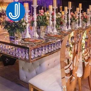 Wholesale hotel table: Gold Steel Event Tables and Chairs Hotel Wedding Furniture Wedding Table Banquet Party Tables for We