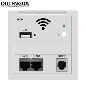 Wholesale wireless router: White AC100V-240V Switch Socket 86 WIFI Wireless Ap Router USB Wifi in Wall Access Point Panel