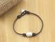 Single Leather One Pearl Bracelet Handmade Pearls Jewelry On Leather Cord for Women