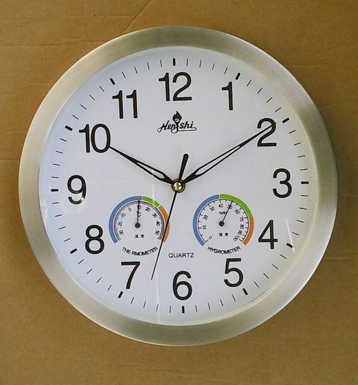 Metal Frame Wall Clock With Weather Station Id 1119743 Product Metal Frame Wall Clock With Weather Station Image