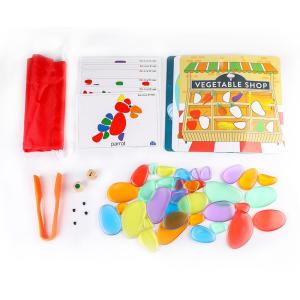 Wholesale pebble: Transparent Rainbow Color Plastic Stacking Toy Pebbles Counting Bear - Sorting and Stacking Stones
