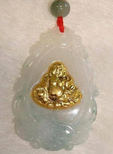 24k Yellow Gold Green Jade Buddha Pendant Necklace B003 Id 3103347 Details View From Kall Co Ltd Ec21 - Jade Buddha Pendant 24k Gold
