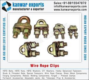 Wholesale steel prop: Wire Rope Clamps Manufacturers Exporters in India Ludhiana Https://Www.Kanwarexports.Com +91-9815547