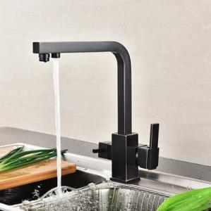 Wholesale Faucets, Mixers & Taps: Black Bronze Brass No Coloration Three Way Drinking Water Kitchen Sink Tap TA305B