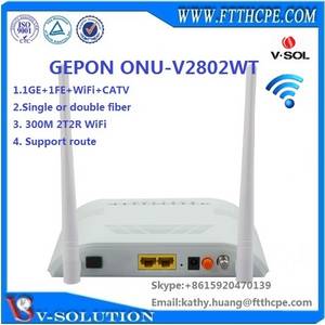 Wholesale Fiber Optic Equipment: Single/Double Fiber 2lan CATV RF Port WiFi 300M Route GEPON EPON ONU