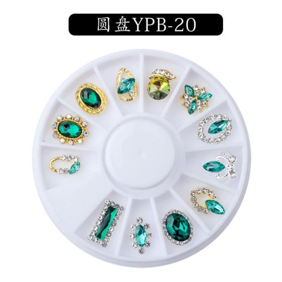 Sell nail art crystal rhinestone charms green 12pcs