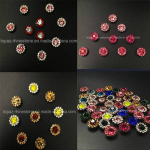 Wholesale alloy necklace: 2017 New and Top Quality 12mm Crystal Flower Claw Setting Glass Beads Sew On Strass Band