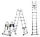 Multi-Purpose Aluminium Telescopic Extension Folding Step Ladder with Stabilizer