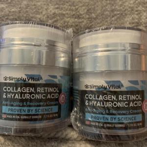 Wholesale Beauty Equipment: 2 X Simply Vital Collagen, Retinol & Hyaluronic Acid Anti-Aging Cream 1.7oz