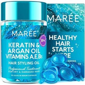 Wholesale damaged hair: MAREE Hair Serum - Hair Styling Oil for Frizzy Dry & Damaged Hair - Keratin H...