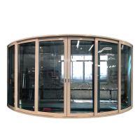 Exterior Slide Curved Security Glass Tempered Aluminium  Curved Slidin