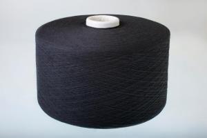 Wholesale blended yarns: Keshu China Yarn Knitting Soft Cotton Polyester Blended Open End Black Ne6s(NM10) Gloves Yarn