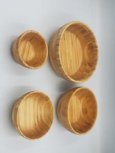 Wholesale bamboo bowls: Hot Trending Natural Gray Spun Bamboo Salad Bowls Bamboo Fiber Bowl for Salad Serving