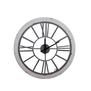 Wholesale clock: Large Wall Clock White Wash Wood Frame