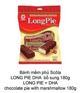 Wholesale gift boxes: Long-Pie Chocolate Pie with Marshmallow 180g, 216g