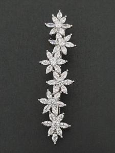 Wholesale hairpin: White Diamond Flower Hairpin