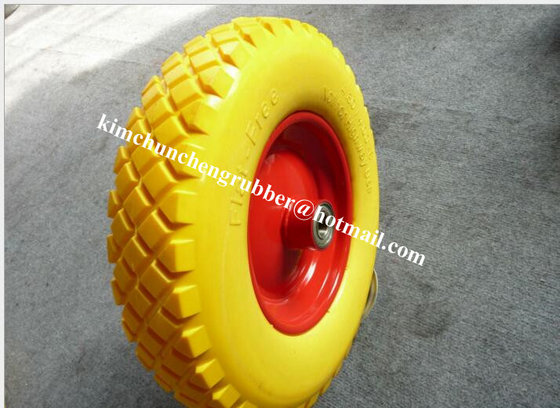 2pcs 16" flat-free wheel barrow flat free tire Foamed Polyurethane wheelbarrow 