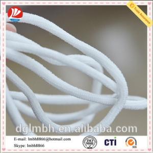 Wholesale elastic band: 2.8-3mm White Round Spandex Elastic Cord Ear Band Loop