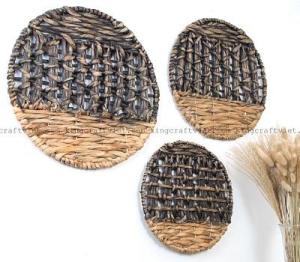 Wholesale water craft: Vietnam Set of 3 Water Hyacinth Wall Decor From KING CRAFT VIET