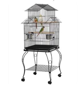 Wholesale pet cage: High Quality PET Products for Bird Living Cage with Wheels and Feeder Bowls Parrot Cage
